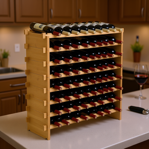 Db Wholesale 8 Tier 72 Bottle Stackable Bamboo <b>Wood</b> <b>Wine</b> <b>Rack</b> Modern Design For <b>Wine</b> Storage Party Use - Product Image 2