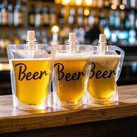 Impression personnalisée Pochettes à bec verseur en papier kraft écologique Pochettes pour bière Doypack Sachets pour boisson Emballage de liquide Sac pour bière