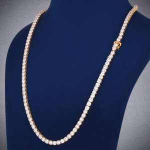 Elegant Lab Created <b>Diamond</b> 925 Sterling <b>Silver</b> Luxury Chain <b>Necklace</b> for Daily Wear Wedding Gifting - Product Image 5