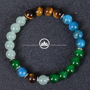 "8mm Green Aventurine & Tiger Eye <b>Bracelet</b> - Handmade Healing Stone Jewelry for Women <b>Men</b> - Product Image 2