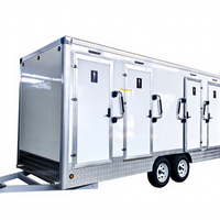 Remorque de toilettes et de douches VIP à 4 postes, mobile, portable et de luxe, pour extérieur