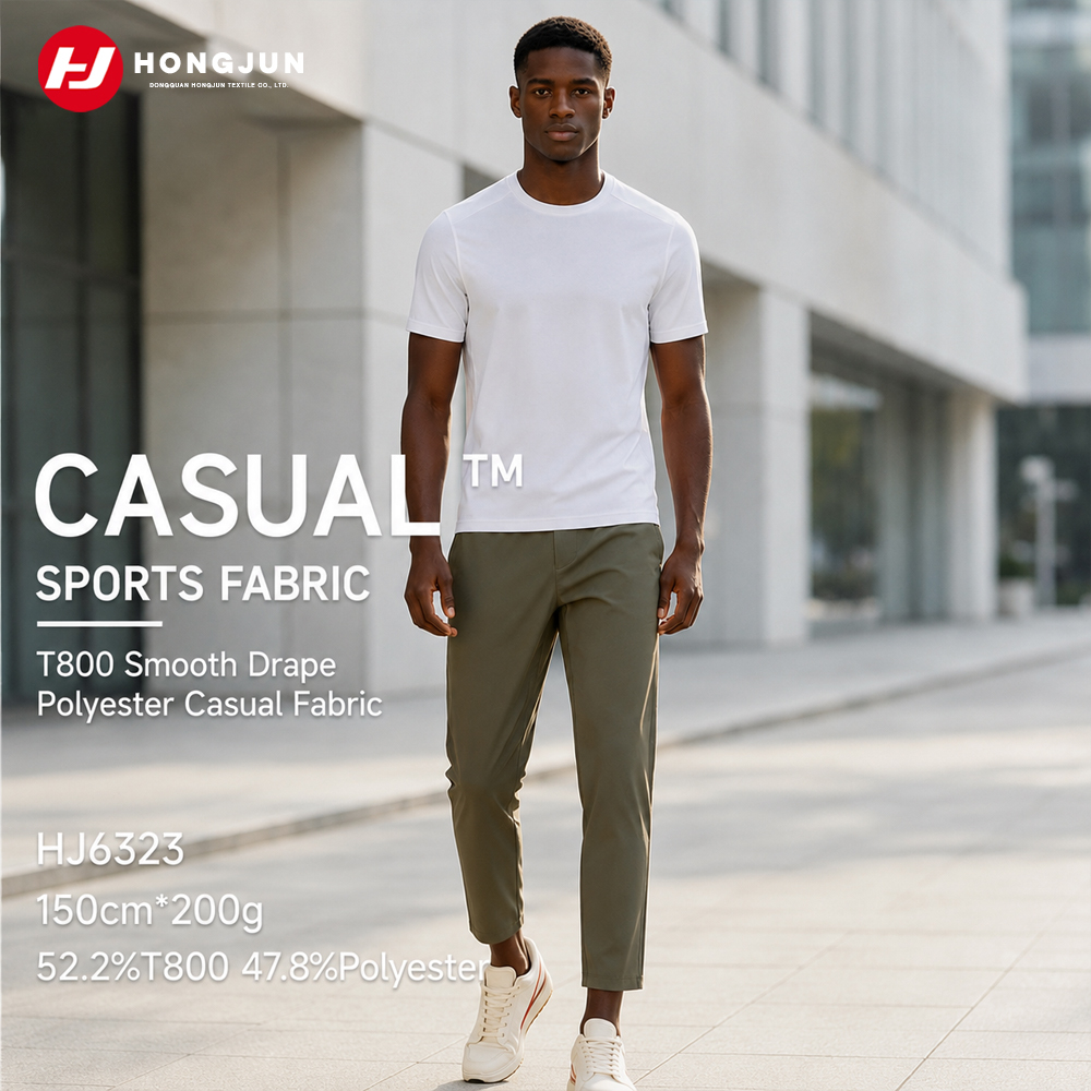 Direct Selling T800 Polyester Fabric Wrinkle Resistant High Elastic for Casual Pants & Daily T-S | product image