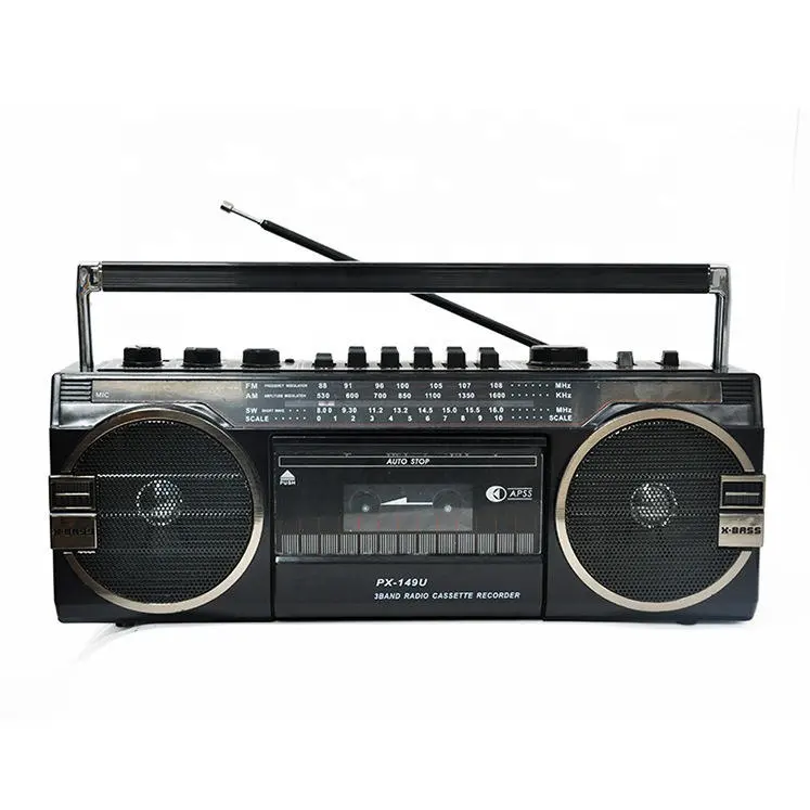 Radio rétro avec enregistreur à cassette Radio Vintage Style ancien haut-parleur prise casque haut-parleurs Bluetooth