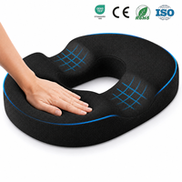 Coussin confortable en forme de donut avec noyau en mousse à mémoire de forme, base antidérapante, housse lavable en machine pour le soutien des chaises de bureau et de voiture