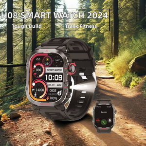 H08 2024สมาร์ทวอทช์สำหรับผู้ชายกันน้ำได้, ไฟฉายติดตามการออกกำลังกายกลางแจ้งเล่นกีฬา - Product Image 2