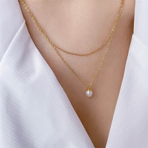 Cadena <span class=keywords><strong>de</strong></span> <span class=keywords><strong>perlas</strong></span> <span class=keywords><strong>de</strong></span> estilo dulce, collar con cuentas redondas entrelazadas, collar <span class=keywords><strong>de</strong></span> clavícula con cuentas <span class=keywords><strong>de</strong></span> arroz <span class=keywords><strong>de</strong></span> forma irregular - Product Image 5
