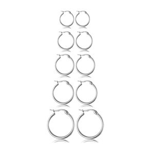 ต่างหูแบบห่วง Huggie Hoop  ทอง 18K PVD สแตนเลสสตีล ขนาด 6 มม.-18 มม. |   ดีไซน์คลาสสิกน้ำหนักเบา ป้องกันการแพ้ สำหรับผู้หญิง - Product Image 3