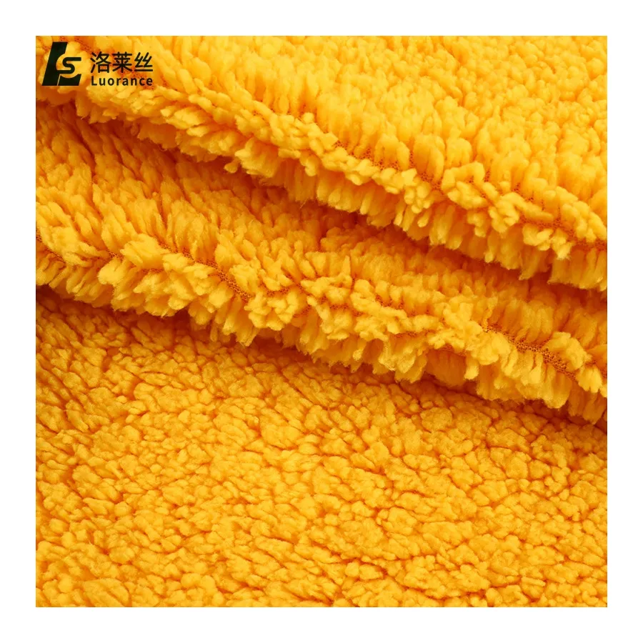 Dày 100 Polyester đan Faux lông cừu bông sherpa lông cừu vải