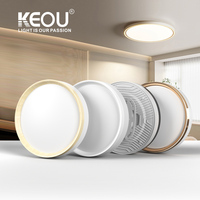 Plafonnier LED KEOU à éclairage latéral, ambiance lumineuse RGB, couleurs rouge et bleu, 24W 36W