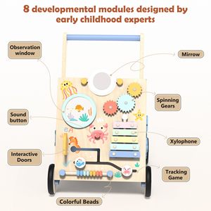 Trotteur <span class=keywords><strong>Bébé</strong></span> 4-en-1 Moderne Nouveau Modèle Premiers Pas en Bois en Promotion – Trotteurs Poussants pour Bébés de Fabricants - Product Image 2