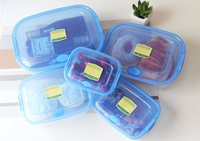 Lot de 5 boîtes alimentaires en PP de haute qualité, hermétiques, empilables, compatibles micro-ondes, avec couvercles, pour rangement de cuisine - Vente chaude