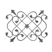 Panneaux décoratifs en fer forgé pour portail, éléments de design en acier forgé pour balcon, rosettes pour balustrades