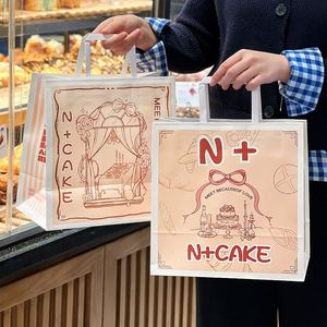 Bolsas de Papel Kraft Biodegradables y Ecológicas Personalizadas para Envasado de Alimentos con Asas Planas/Trenzadas para Pan para Llevar - Product Image 6