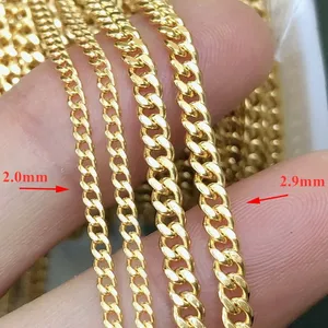 Chaîne cubaine remplie d'or véritable de 2.9mm pour la fabrication de colliers de bijoux pour femmes