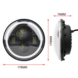 Faro Led redondo H4 DRL, 7 ", Ojo de ángel amarillo y blanco, para <span class=keywords><strong>Jeep</strong></span> Wrangler <span class=keywords><strong>Lada</strong></span> <span class=keywords><strong>Niva</strong></span> 4x4 12V 24V - Product Image 6