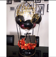 Ballon transparent pour la saint-valentin, noël, anniversaire, chevelure lumineuse à Led, boîte-cadeau en acrylique, ballon bobo, 1 pièce