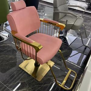 Sedia da Barbiere Idraulica Pieghevole Leggera e Portatile in Pelle Sintetica Rosa per Scuola, Produttore di Arredamento per Saloni - Product Image 5