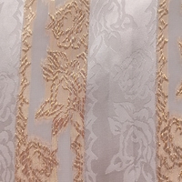 Usine personnalisé Polyester Met 88gsm doux respirant coupe fleur rayure or métallique Lurex Jacquard tissu pour les vêtements des femmes
