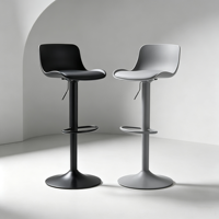 Tabouret de bar moderne pour cuisine et comptoir, avec dossier en plastique, réglable en hauteur, pivotant et doté d'un repose-pieds