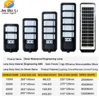 Lampadaire Solaire LED Intégré d'Extérieur Prix Usine 100W-400W IP65 Corps de Lampe en ABS Certifié CE/FCC Angle de Faisceau 180-270° pour
