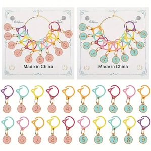 Marcadores de Punto con Orejas de Gato y Números, Clips de Bloqueo para Tejer y Hacer Ganchillo, Contador de Hileras Esmaltado, Accesorios para Proyectos de Hilado - Product Image 2