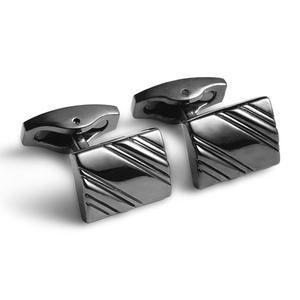 Mancuernillas de Diseño Clásico, Estilo Francés, Color Negro, Textura Alta, Accesorio de Moda - Product Image 1