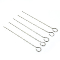 Support portable en acier inoxydable de haute qualité pour brochettes de kebab, résistant à la chaleur, antiadhésif, kit d'outils de barbecue 28 cm, style coréen 3-5