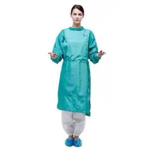 Vestido cirúrgico, atacado, roupa cirúrgica reforçada, reutilizável, verde descartável, manga comprida