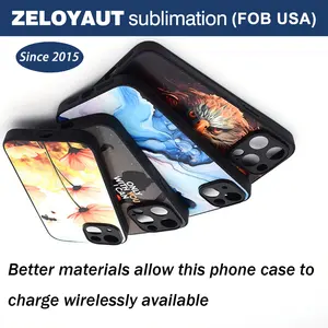 ZELOYAUT Heißpresse Telefonhülle PET Kunststoff TPU für iPhone alle Modelle einfarbig Sublimations-Telefongehäuse kabelloses Aufladen kompatibel