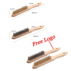 Pexmientas utensili abrasivi pulizia e rimozione della ruggine spazzole antigraffio per filo con manico in legno in acciaio inossidabile al carbonio in ottone industriale - Product Image 4