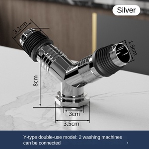 <span class=keywords><strong>Adaptador</strong></span> Universal Cromado de ABS Tipo Y para Desagüe de Suelo con Doble Entrada Anti-Desbordamiento para Dos Lavadoras en Lavandería y Baño - Product Image 6