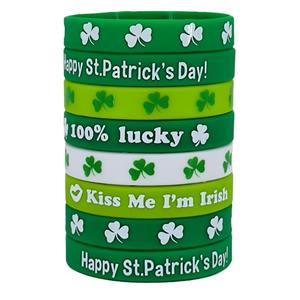 Pulsera de Silicona con Trébol, Brazalete para el Día de San Patricio, Joyería Decorativa Impermeable para Fiestas, para Hombres y Mujeres - Product Image 1