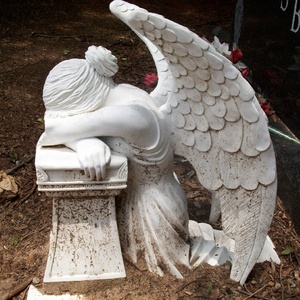 Tombstone funerario con grabado de Ángel, piedras de fibra de vidrio, gemas de Ángel llorón, gran oferta - Product Image 3