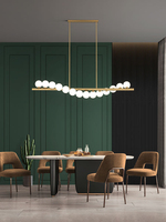 Lustre linéaire moderne en verre doré, suspension Magic Bean pour salle à manger, îlot de cuisine, décoration intérieure d'hôtel moderne