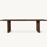 Meubles de salle à manger en bois massif de luxe classique Table de conférence Villa hôtel peut être personnalisé