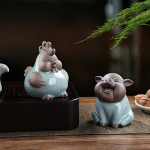 <b>Chinese</b> Zodiac Ceramic Figurines Handcrafted <b>Tea</b> Pets Multi Piece <b>Set</b> For Living Room Home Decor - Product Image 3