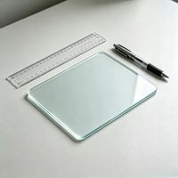 Alas Mouse Kaca Ukuran Khusus Tebal 3mm Sudut Membulat Mudah Dibersihkan untuk Komputer Laptop