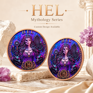 Moneda de Cobre Fino 999 de <span class=keywords><strong>1</strong></span> oz con Diseño de Diosa Nórdica Hel, Relieve Alto, Efecto UV, Reina del Mundo Subterráneo, Artesanía Metálica Artística - Product Image 1