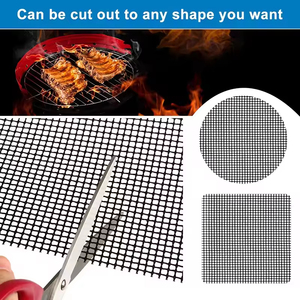 Non-stick BBQ <b>Grill</b> <b>Mesh</b> Mat Reusable PTFE Fiberglass Barbecue <b>Grill</b> Mat <b>for</b> Outdoor Cooking - Product Image 3