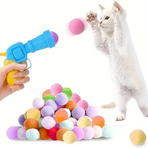 Dropshipping da magazzino estero 2025: Nuovo lanciatore interattivo per gatti con palla di peluche, giocattolo per animali domestici da esportazione - Product Image 1