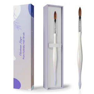 Di alta qualità colorato Kolinsky pennello acrilico perla coda di pesce 100% Kolinsky Nail Brush produttore di vendita calda