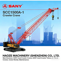 Grue sur chenilles d'occasion Sany de 150 tonnes, moteur Cummins, 8001-10000 heures, équipement de construction pour travaux