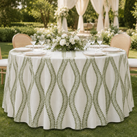 Nappes rondes en polyester à motif floral personnalisé, faible MOQ, pour événements, cocktails, mariages, banquets, locations de fêtes