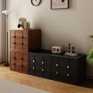 Meuble TV vintage <span class=keywords><strong>Carmen</strong></span> en bois massif pour salon, module de rangement antique, armoire de sol avec portes DIY - Product Image 5