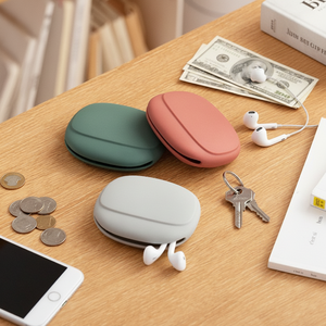 Portable Food Grade Silicone Earphone & <b>Headphone</b> Storage Bag USB Cable <b>Earplug</b> Cases Eco-Friendly Large Capacity Travel Storage - Product Image 1