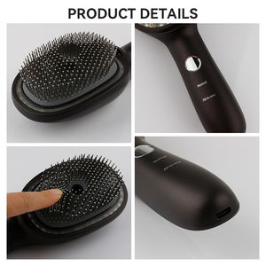 Lisseur de cheveux chauffant à vapeur sans fil avec lumière rouge personnalisée pour le cuir chevelier, brosse chauffante pour perruques - Product Image 3
