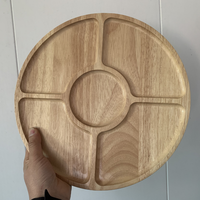 Plateau rond en bois de caoutchouc pour fruits