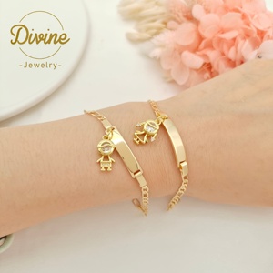 Grazioso Ciondolo Regolabile Placcato Oro per Bambini, Bracciale con Catena Figaro, Gioielli Impermeabili per Ragazzi <span class=keywords><strong>e</strong></span> Ragazze, Idea Regalo - Product Image 5