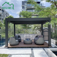 Pergola en alliage d'aluminium imperméable et écologique pour cour de villa de style européen, jardin, aménagement paysager, auvent électrique artistique