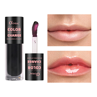 Vente en gros de gloss à lèvres changeant de couleur noir vers rose, 4,5 g, non-collant, pour le maquillage quotidien des lèvres